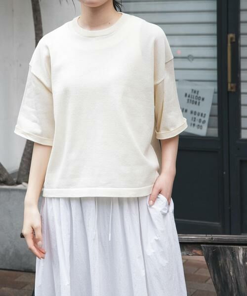 URBAN RESEARCH DOORS / アーバンリサーチ ドアーズ ニット・セーター | FORK&SPOON　ペーパーニットTシャツ | 詳細15