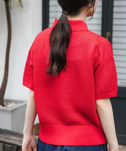 URBAN RESEARCH DOORS / アーバンリサーチ ドアーズ ニット・セーター | FORK&SPOON　メッシュパターンニットポロシャツ | 詳細5