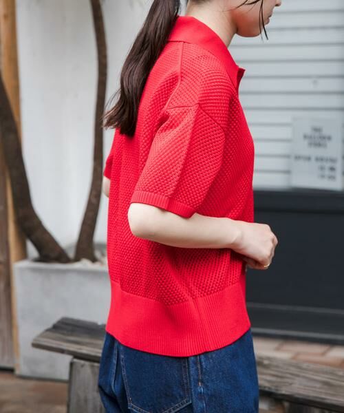 URBAN RESEARCH DOORS / アーバンリサーチ ドアーズ ニット・セーター | FORK&SPOON　メッシュパターンニットポロシャツ | 詳細6