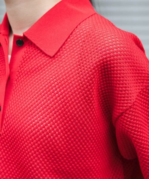 URBAN RESEARCH DOORS / アーバンリサーチ ドアーズ ニット・セーター | FORK&SPOON　メッシュパターンニットポロシャツ | 詳細7