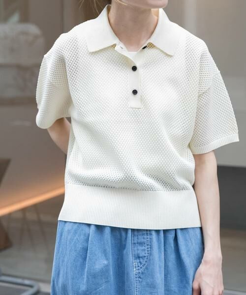 URBAN RESEARCH DOORS / アーバンリサーチ ドアーズ ニット・セーター | FORK&SPOON　メッシュパターンニットポロシャツ | 詳細16