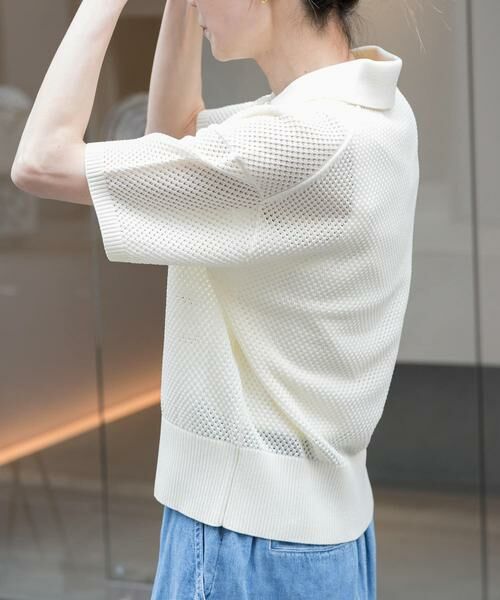 URBAN RESEARCH DOORS / アーバンリサーチ ドアーズ ニット・セーター | FORK&SPOON　メッシュパターンニットポロシャツ | 詳細18