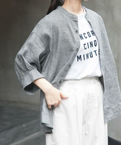 URBAN RESEARCH DOORS / アーバンリサーチ ドアーズ シャツ・ブラウス | FORK&SPOON　コットンリネンギャザースリーブシャツ | 詳細1