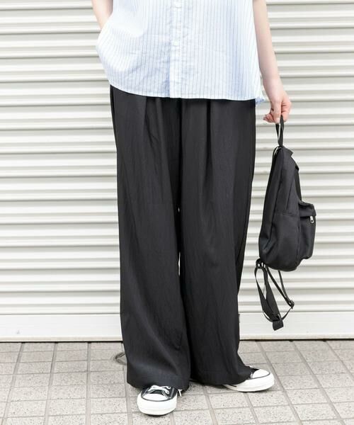 URBAN RESEARCH DOORS/アーバンリサーチ ドアーズ FORK & SPOON レーヨンナイロンイージーパンツ ブラック 2 URBAN RESEARCH DOORS/アーバンリサーチ ドアーズ FORK & SPOON レーヨンナイロンイージーパンツ ブラック 2