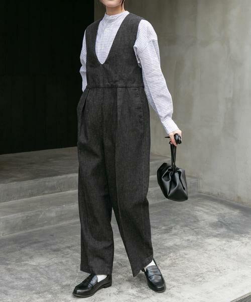 URBAN RESEARCH DOORS / アーバンリサーチ ドアーズ サロペット・オールインワン | FORK&SPOON　綿麻デニムオールインワン | 詳細1