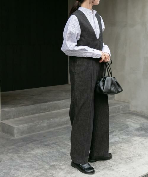 URBAN RESEARCH DOORS / アーバンリサーチ ドアーズ サロペット・オールインワン | FORK&SPOON　綿麻デニムオールインワン | 詳細4