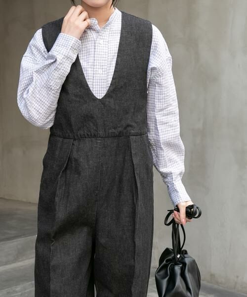 URBAN RESEARCH DOORS / アーバンリサーチ ドアーズ サロペット・オールインワン | FORK&SPOON　綿麻デニムオールインワン | 詳細7