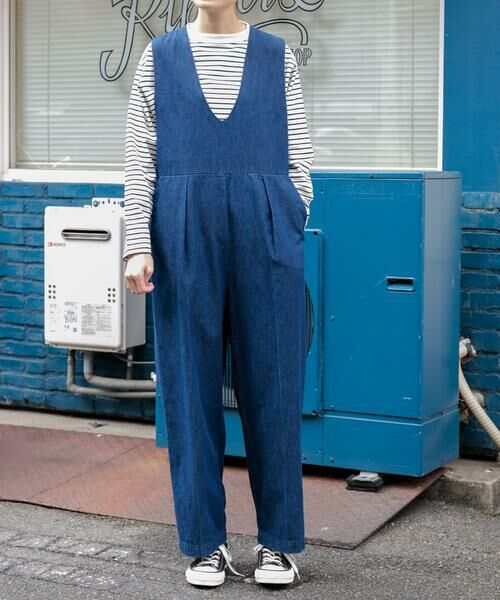 URBAN RESEARCH DOORS/アーバンリサーチ ドアーズ FORK & SPOON 綿麻デニムオールインワン ワンウォッシュ 1 URBAN RESEARCH DOORS/アーバンリサーチ ドアーズ FORK & SPOON 綿麻デニムオールインワン ワンウォッシュ 1