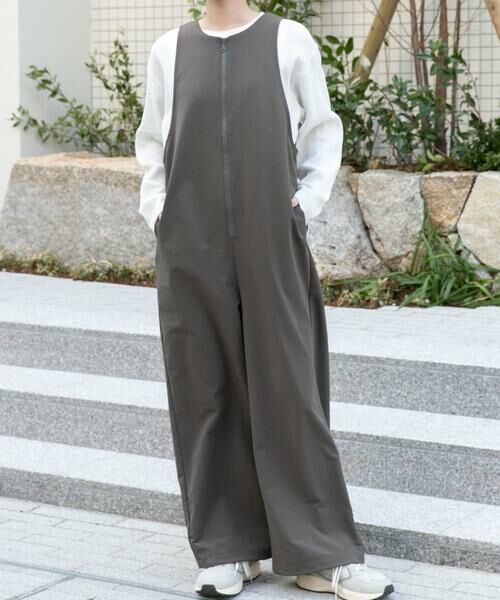 URBAN RESEARCH DOORS / アーバンリサーチ ドアーズ ワンピース | FORK&SPOON フロントジップオールインワン(ブラウン系その他)