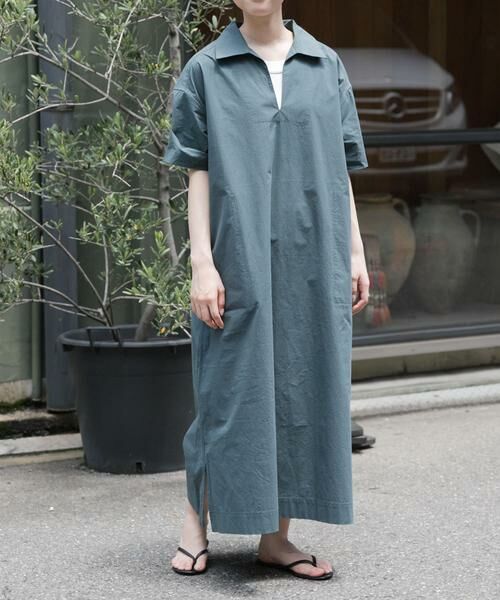 URBAN RESEARCH DOORS/アーバンリサーチ ドアーズ FORK & SPOON スキッパーワンピース グリーン 1 URBAN RESEARCH DOORS/アーバンリサーチ ドアーズ FORK & SPOON スキッパーワンピース グリーン 1