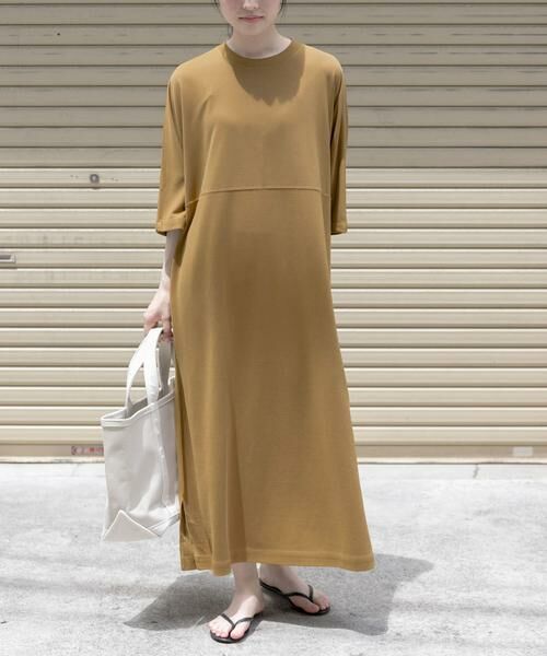 URBAN RESEARCH DOORS/アーバンリサーチ ドアーズ FORK & SPOON モダールカノコクルーネックワンピース キャメル 2