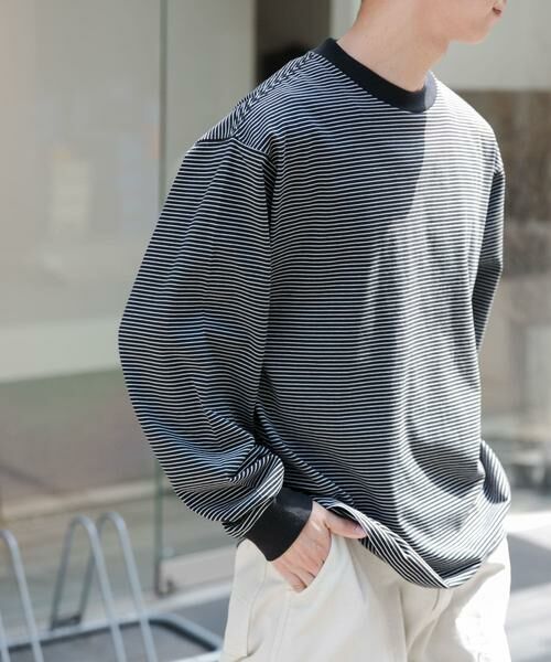 URBAN RESEARCH DOORS / アーバンリサーチ ドアーズ Tシャツ | FORK&SPOON プレーティングボーダーロングスリーブTシャツ | 詳細9