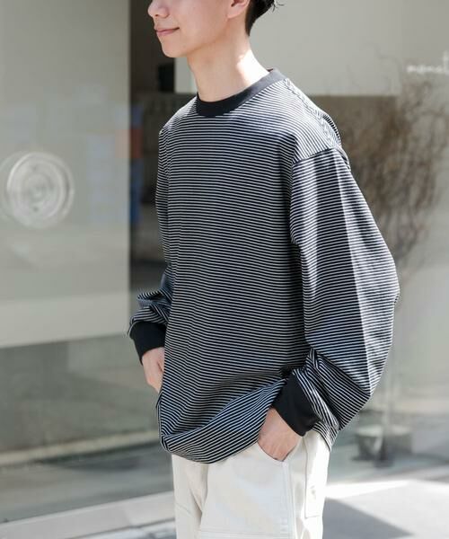 URBAN RESEARCH DOORS / アーバンリサーチ ドアーズ Tシャツ | FORK&SPOON プレーティングボーダーロングスリーブTシャツ | 詳細12