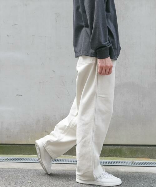 URBAN RESEARCH DOORS / アーバンリサーチ ドアーズ その他パンツ | FORK&SPOON ガーメントダイツイルダブルニーパンツ(アイボリー)