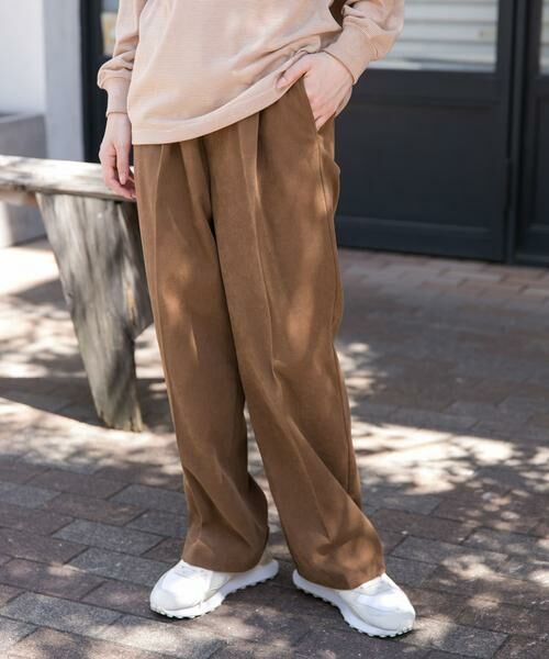 URBAN RESEARCH DOORS/アーバンリサーチ ドアーズ FORK & SPOON スエードライクパンツ ベージュ系その他 1 URBAN RESEARCH DOORS/アーバンリサーチ ドアーズ FORK & SPOON スエードライクパンツ ベージュ系その他 1