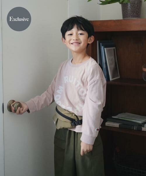 URBAN RESEARCH DOORS/アーバンリサーチ ドアーズ 『別注』FRUIT OF THE LOOM×DOORS サークルロゴ長袖Tシャツ(KIDS) ピンク 135 URBAN RESEARCH DOORS/アーバンリサーチ ドアーズ 『別注』FRUIT OF THE LOOM×DOORS サークルロゴ長袖Tシャツ(KIDS) ピンク 135