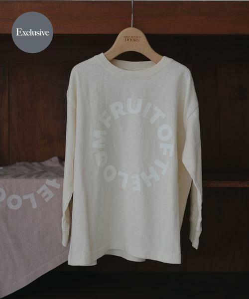 URBAN RESEARCH DOORS/アーバンリサーチ ドアーズ 『別注』FRUIT OF THE LOOM×DOORS サークルロゴ長袖Tシャツ(KIDS) オフホワイト 105 URBAN RESEARCH DOORS/アーバンリサーチ ドアーズ 『別注』FRUIT OF THE LOOM×DOORS サークルロゴ長袖Tシャツ(KIDS) オフホワイト 105