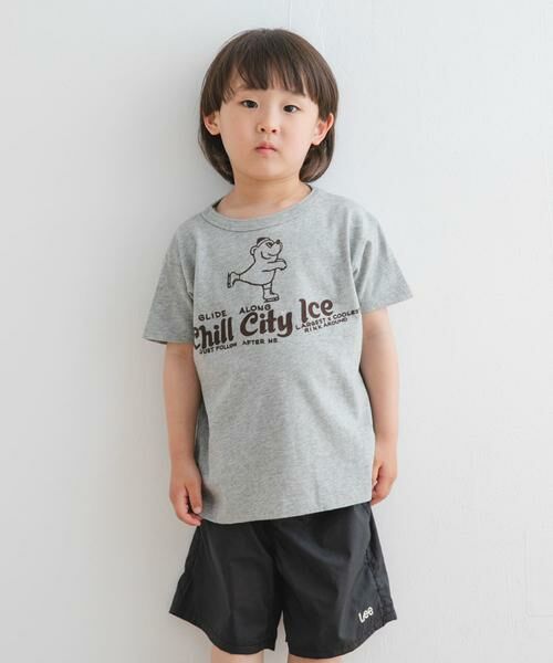 URBAN RESEARCH DOORS / アーバンリサーチ ドアーズ トップス | DENIM DUNGAREE テンジク ICE Tシャツ(KIDS)(グレー)