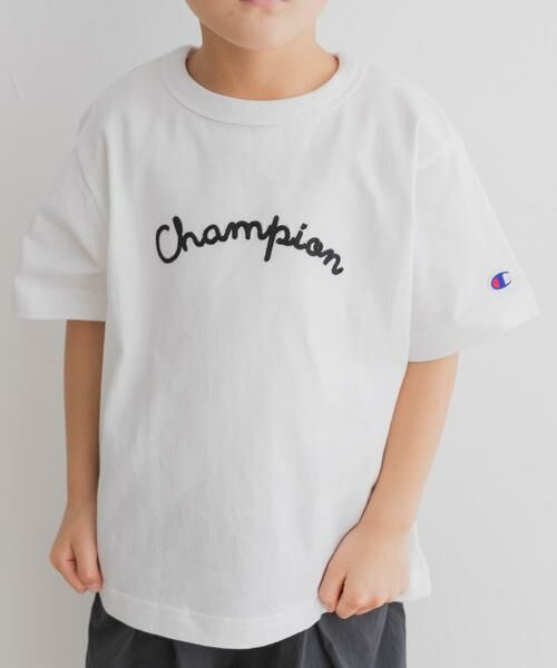 URBAN RESEARCH DOORS / アーバンリサーチ ドアーズ トップス | 『別注』Champion×DOOORS チェーンステッチロゴTシャツ(KIDS) | 詳細1