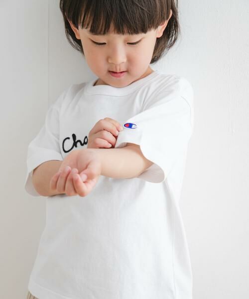 URBAN RESEARCH DOORS / アーバンリサーチ ドアーズ トップス | 『別注』Champion×DOOORS チェーンステッチロゴTシャツ(KIDS) | 詳細12