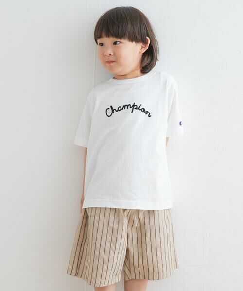 URBAN RESEARCH DOORS / アーバンリサーチ ドアーズ トップス | 『別注』Champion×DOOORS チェーンステッチロゴTシャツ(KIDS) | 詳細13