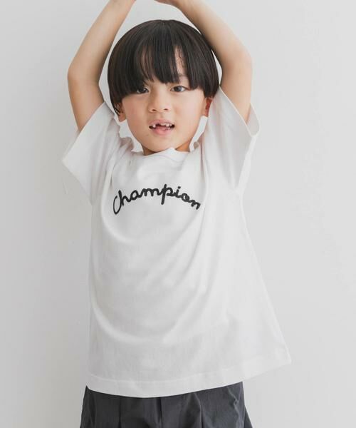 URBAN RESEARCH DOORS / アーバンリサーチ ドアーズ トップス | 『別注』Champion×DOOORS チェーンステッチロゴTシャツ(KIDS) | 詳細2