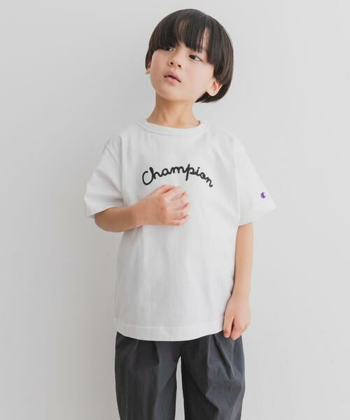 URBAN RESEARCH DOORS / アーバンリサーチ ドアーズ トップス | 『別注』Champion×DOOORS チェーンステッチロゴTシャツ(KIDS) | 詳細3
