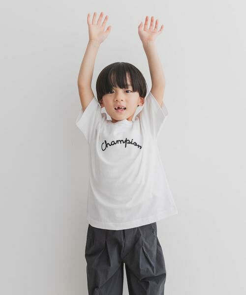 URBAN RESEARCH DOORS / アーバンリサーチ ドアーズ トップス | 『別注』Champion×DOOORS チェーンステッチロゴTシャツ(KIDS) | 詳細4