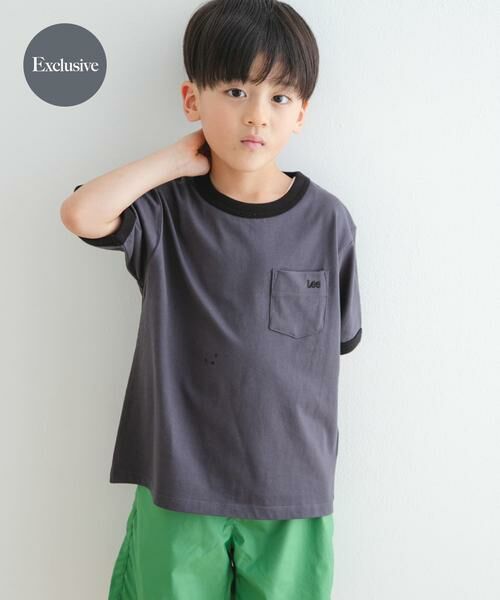 URBAN RESEARCH DOORS/アーバンリサーチ ドアーズ 『別注』Lee×DOORS リンガーTシャツ(KIDS) チャコールグレー 120