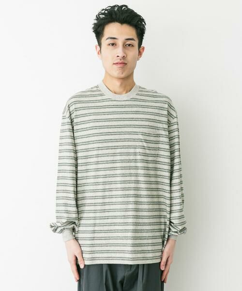 URBAN RESEARCH DOORS / アーバンリサーチ ドアーズ Tシャツ | ENDS and MEANS　Pocket Long-Sleeve Tee(Striped) | 詳細5