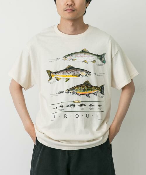URBAN RESEARCH DOORS/アーバンリサーチ ドアーズ LIBERTY GRAPHICS Trout&Flies ナチュラル L URBAN RESEARCH DOORS/アーバンリサーチ ドアーズ LIBERTY GRAPHICS Trout&Flies ナチュラル L