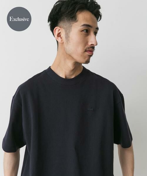URBAN RESEARCH DOORS / アーバンリサーチ ドアーズ Tシャツ | 『別注』LACOSTE×DOORS moss stitch ShortSleeve T-shirts(ネイビー)
