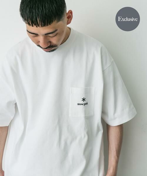URBAN RESEARCH DOORS/アーバンリサーチ ドアーズ 『別注』Snow Peak Apparel×DOORS Pocket Logo T-shirts ホワイト L