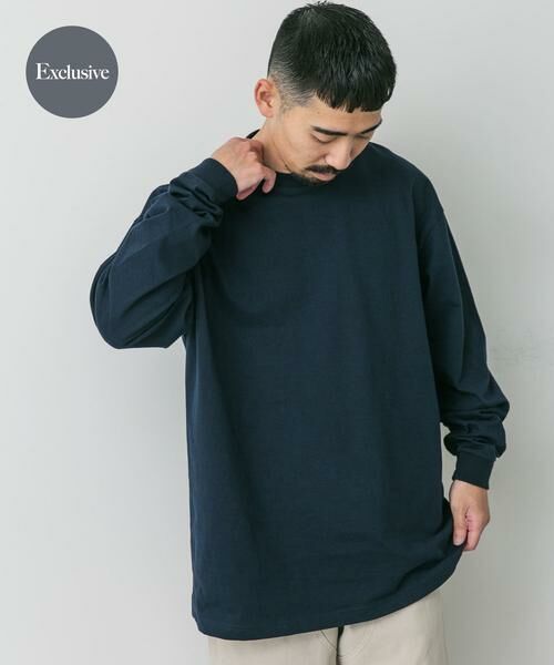 URBAN RESEARCH DOORS/アーバンリサーチ ドアーズ 『別注』HANES×DOORS BEEFY-T DOORS FIT LONG-SLEEVE ネイビー M URBAN RESEARCH DOORS/アーバンリサーチ ドアーズ 『別注』HANES×DOORS BEEFY-T DOORS FIT LONG-SLEEVE ネイビー M