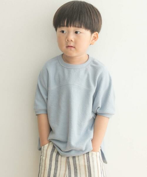 URBAN RESEARCH DOORS / アーバンリサーチ ドアーズ トップス | 『親子リンク』スラブインレイ5分袖プルオーバー(KIDS) | 詳細2