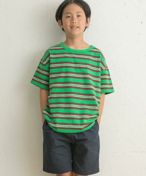 URBAN RESEARCH DOORS / アーバンリサーチ ドアーズ トップス | レトロランダムボーダーワイドTシャツ(KIDS) | 詳細1