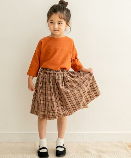 URBAN RESEARCH DOORS/アーバンリサーチ ドアーズ チェックギャザースカート(KIDS) ピンク系その他 105