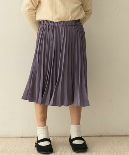 URBAN RESEARCH DOORS / アーバンリサーチ ドアーズ パンツ | 『親子リンク』ランダムプリーツスカート(KIDS)(パープル)