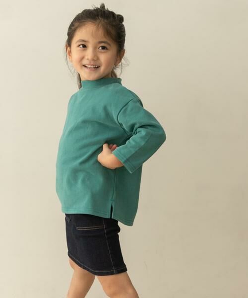 URBAN RESEARCH DOORS / アーバンリサーチ ドアーズ トップス | オフタートルワイドカットソー(KIDS)(グリーン)