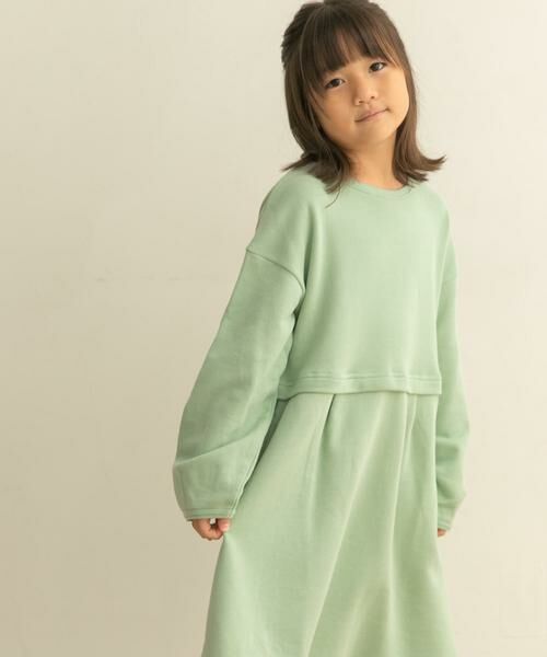 URBAN RESEARCH DOORS / アーバンリサーチ ドアーズ ワンピース | 裏毛セットアップ風ワンピース(KIDS)(ミント)