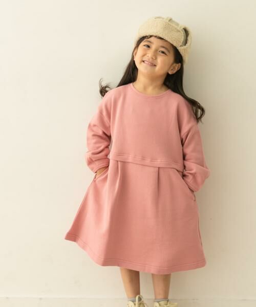 URBAN RESEARCH DOORS / アーバンリサーチ ドアーズ ワンピース | 裏毛セットアップ風ワンピース(KIDS)(ピンク)