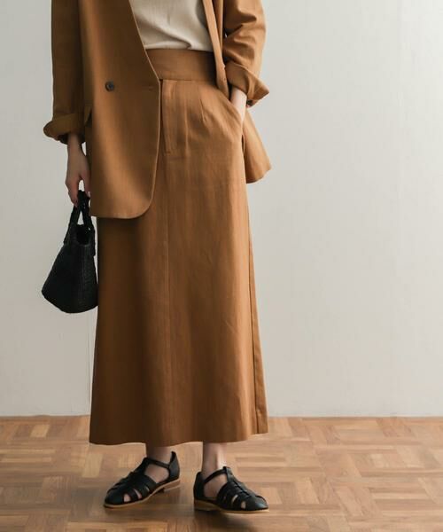 URBAN RESEARCH DOORS / アーバンリサーチ ドアーズ スカート | コットンリネングルカスカート(ベージュ)