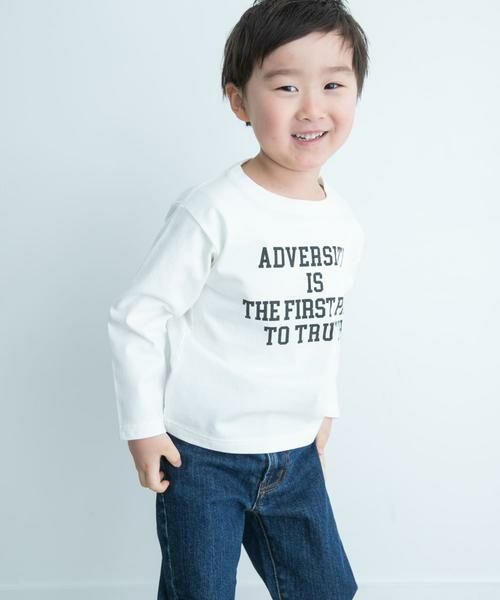URBAN RESEARCH DOORS / アーバンリサーチ ドアーズ トップス | 『親子リンク』オーガニックコットンロゴロングTシャツ(KIDS) | 詳細3