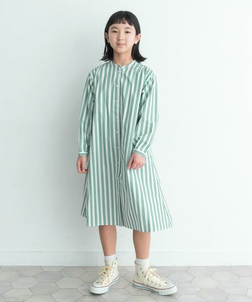 URBAN RESEARCH DOORS / アーバンリサーチ ドアーズ ワンピース | 『親子リンク』コットンストライプワンピース(KIDS) | 詳細1