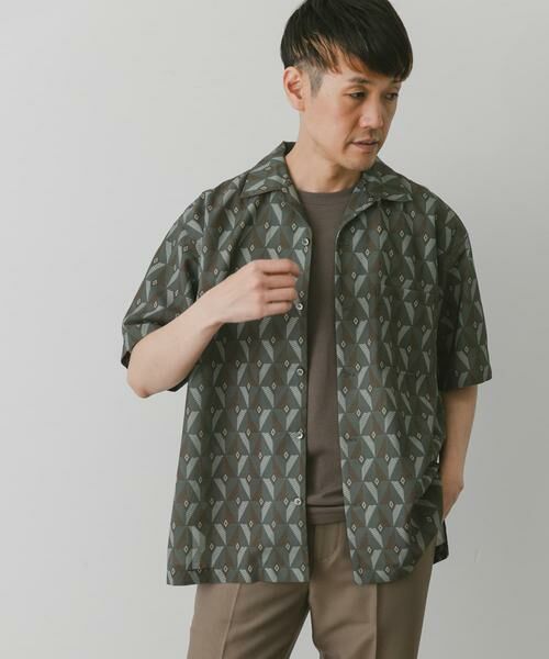 URBAN RESEARCH DOORS / アーバンリサーチ ドアーズ シャツ・ブラウス | 『イージーケア』ジオメトリック オープンカラーシャツ | 詳細1