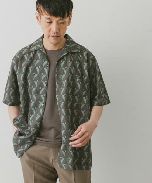 URBAN RESEARCH DOORS / アーバンリサーチ ドアーズ シャツ・ブラウス | 『イージーケア』ジオメトリック オープンカラーシャツ | 詳細2