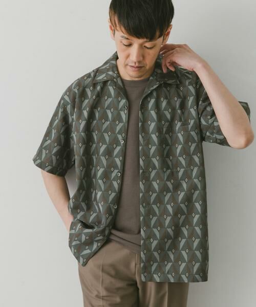 URBAN RESEARCH DOORS / アーバンリサーチ ドアーズ シャツ・ブラウス | 『イージーケア』ジオメトリック オープンカラーシャツ | 詳細4