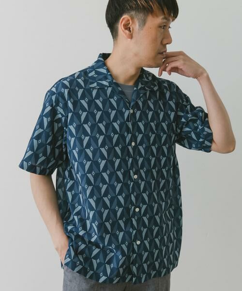 URBAN RESEARCH DOORS / アーバンリサーチ ドアーズ シャツ・ブラウス | 『イージーケア』ジオメトリック オープンカラーシャツ | 詳細13