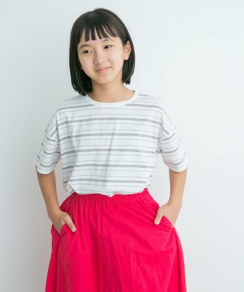 URBAN RESEARCH DOORS / アーバンリサーチ ドアーズ トップス | ランダムボーダールーズTシャツ(KIDS) | 詳細18