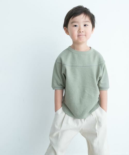 URBAN RESEARCH DOORS / アーバンリサーチ ドアーズ トップス | 『親子リンク』スラブインレイ切替プルオーバー(KIDS) | 詳細1